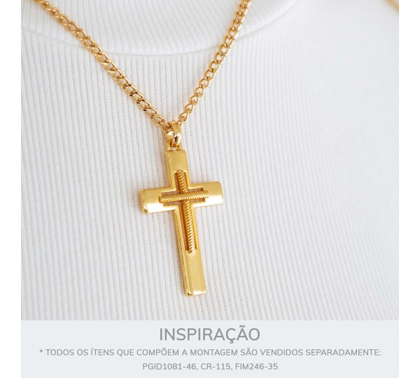Pingente Crucifixo Ouro 46mm
