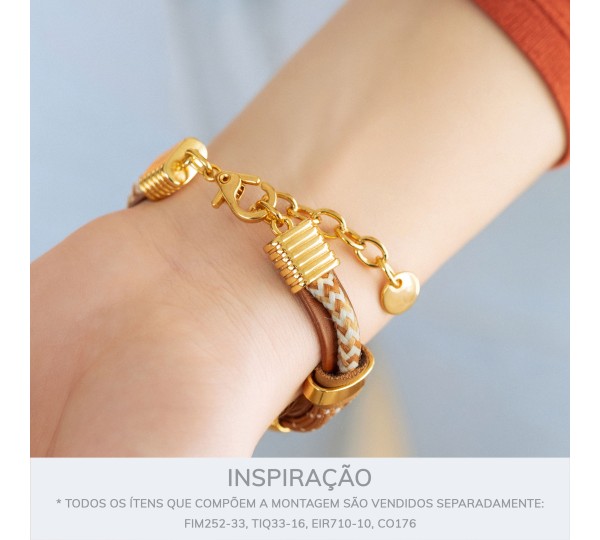 Terminal Quadrado Ouro 16mm