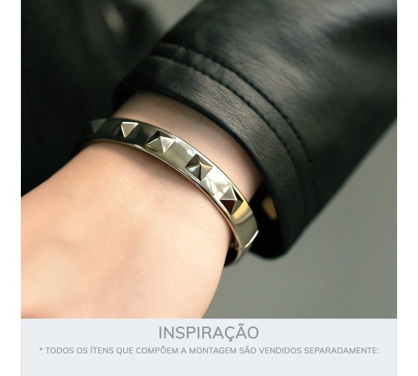 Pulseira Pirâmide Níquel 70mm