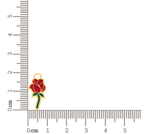 Pingente Rosa Ouro com Resina 20mm