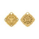 Pingente Signo Touro Ouro com Cristal 26mm