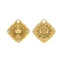 Pingente Signo Câncer Ouro com Cristal 26mm