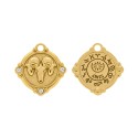 Pingente Signo Aries Ouro com Cristal 26mm