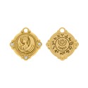 Pingente Signo Virgem Ouro com Cristal 26mm