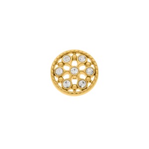 Botão Redondo Para Costura Ouro Com Strass 22mm
