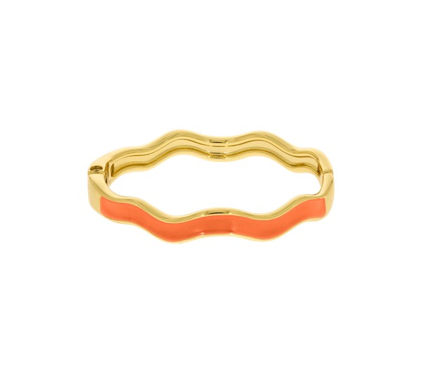 Pulseira Onda Ouro com Laranja 68mm