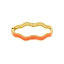 Pulseira Onda Ouro com Laranja 68mm