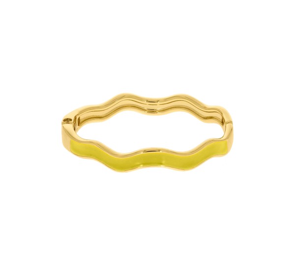 Pulseira Onda Ouro com Amarelo 68mm