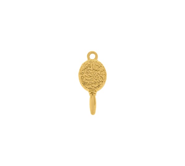 Pingente Espelho Ouro com Pérola 23mm