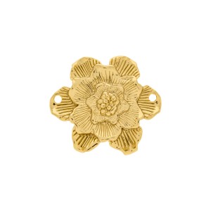 Pingente Flor com duas saídas Ouro 48mm