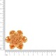 Pingente Flor com duas saídas Ouro com Laranja 48mm