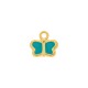 Pingente Borboleta Ouro com Azul Tiffany 13mm