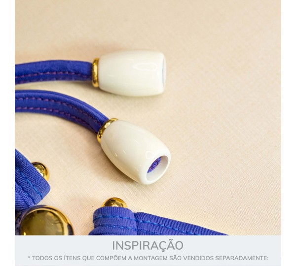 Ponteira Marfim com Aplique Ouro 23mm
