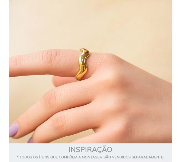 Anel Ondulado Ouro N° 21