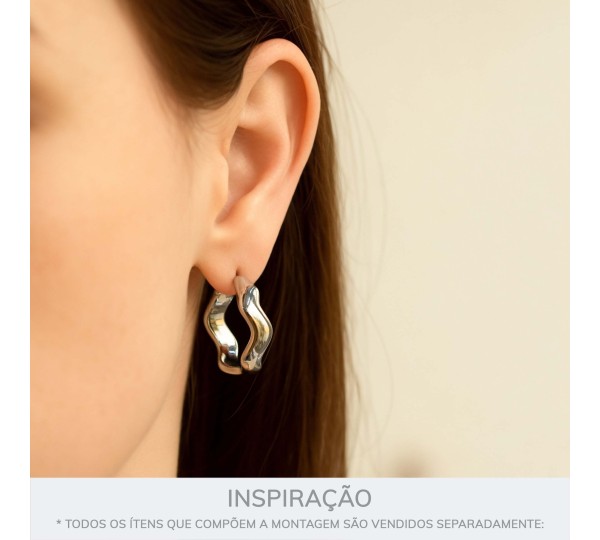 Brinco de Argola Ondulada Níquel 23mm