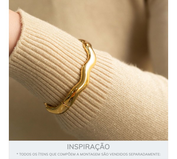 Pulseira Ondulada Ouro 68mm