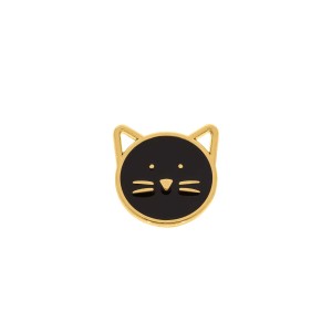 Pingente I Love Cats Ouro com Preto 16mm