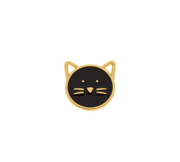 Pingente I Love Cats Ouro com Preto 16mm