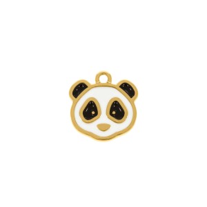 Pingente Panda Ouro com Resina 17mm