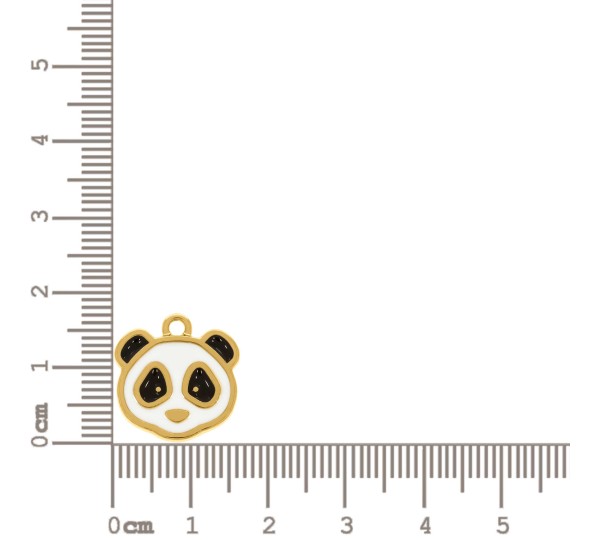 Pingente Panda Ouro com Resina 17mm