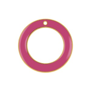 Pingente Argola Ouro com Pink 48mm