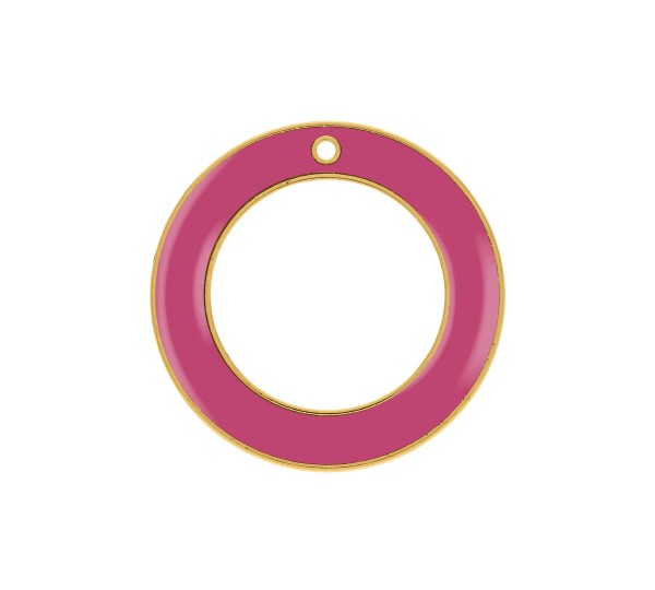 Pingente Argola Ouro com Pink 48mm