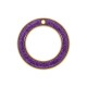 Pingente Argola Ouro com Glitter Violeta 48mm