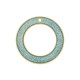 Pingente Argola Ouro com Glitter Azul 48mm