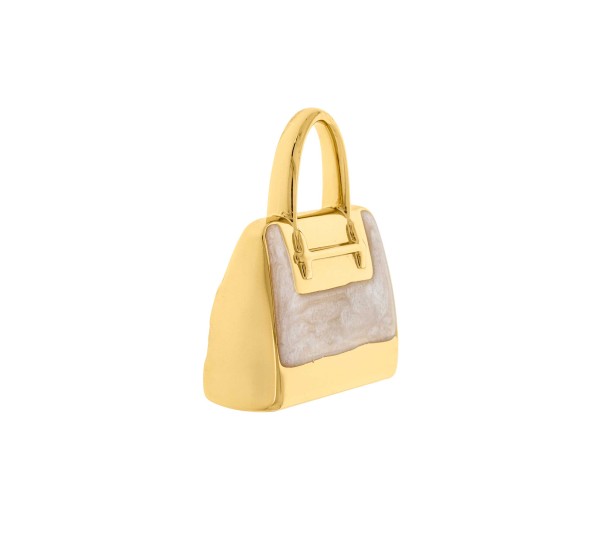 Pingente Bolsa Ouro com Pérola 43mm