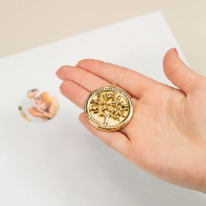 Pingente Árvore da Vida Ouro com Preto 42mm