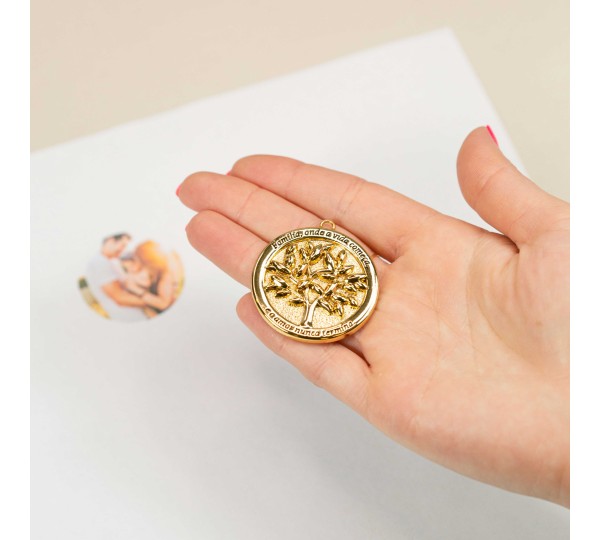Pingente Árvore da Vida Ouro para Personalizar 42mm