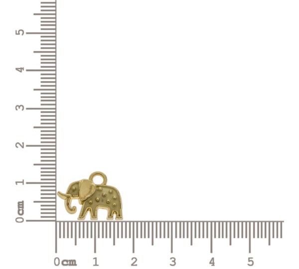 Pingente Elefante Ouro Claro 17mm