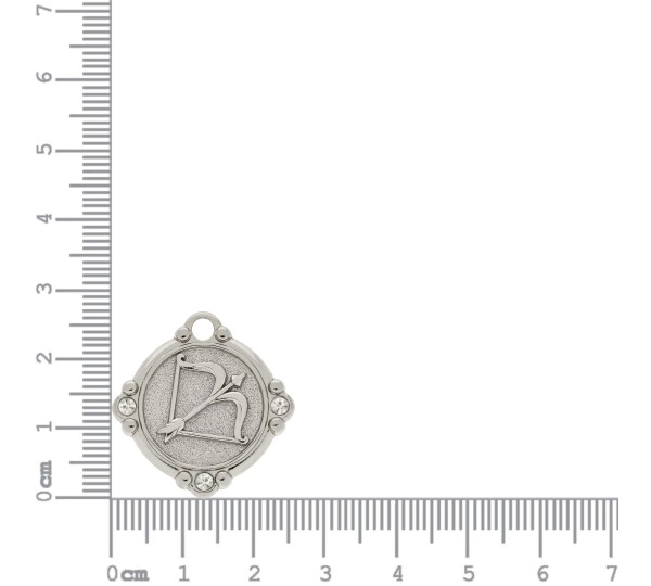 Pingente Signo Sagitário Níquel com Cristal 26mm
