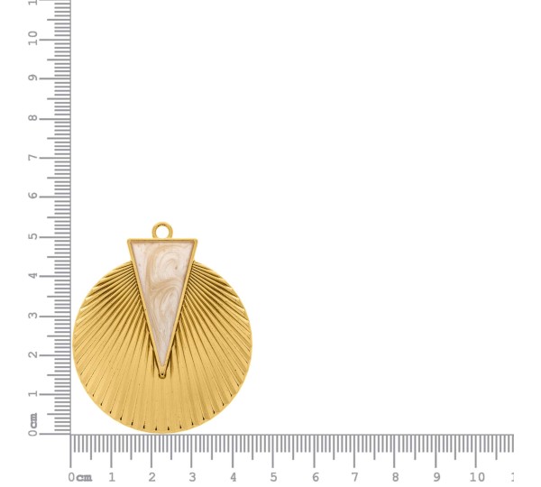 Pingente Texturizado Ouro com Perolado 48mm