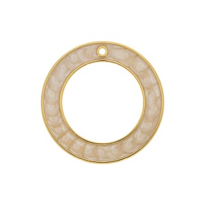 Pingente Argola Ouro com Pérola 48mm