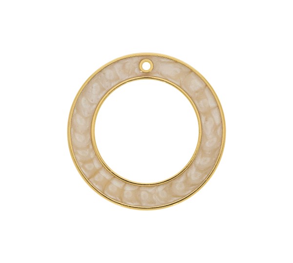 Pingente Argola Ouro com Pérola 48mm