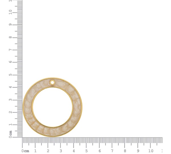 Pingente Argola Ouro com Pérola 48mm