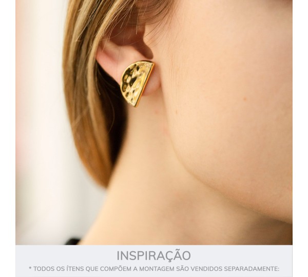 Brinco Duo Orgânico Ouro 22mm