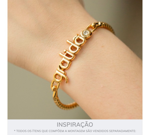 Pulseira Gratidão Ouro 69mm