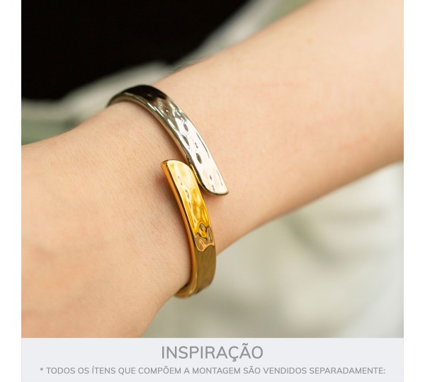 Bracelete Duo Orgânica Ouro com Níquel 69mm