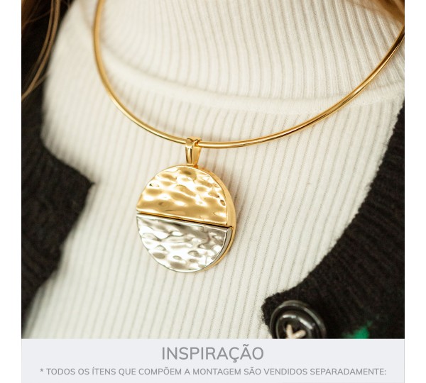 Maxi Pingente Duo Orgânico Ouro com Níquel 54mm