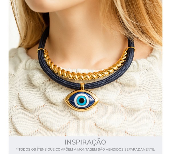 Pingente Maxi Olho Grego Ouro 41mm