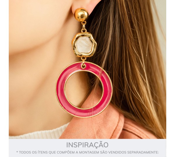 Pingente Orgânico Ouro com Pérola 27mm