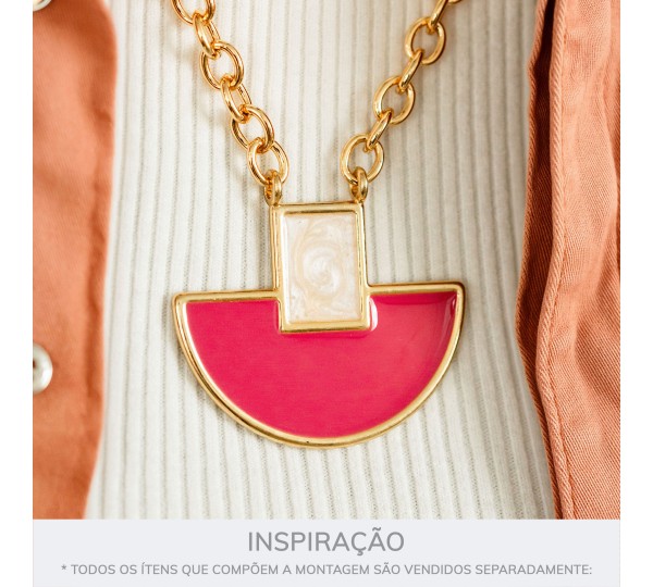 Pingente Ouro com Pink 66mm