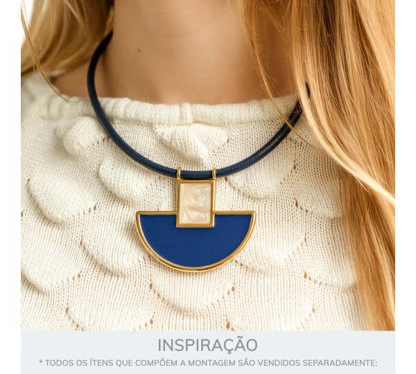 Pingente Ouro com Azul 66mm