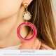 Pingente Argola Ouro com Pink 48mm