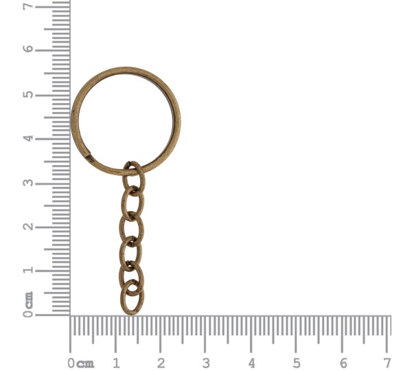 Argola para Chaveiro com Corrente Ouro Velho 25mm