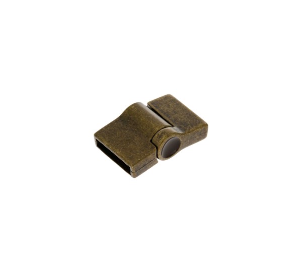 Fecho Imã Ouro Velho com Resina Marrom 26mm