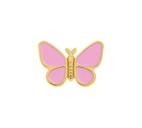 Passador Borboleta Ouro com Rosa Claro 19mm