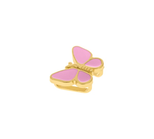 Passador Borboleta Ouro com Rosa Claro 19mm